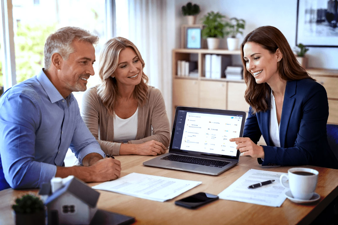 Property manager advising rental property owners